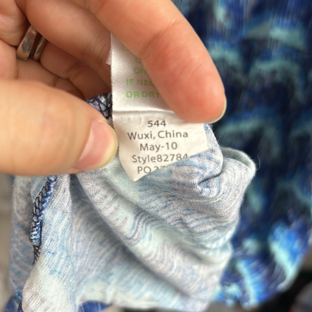 Lilly Pulitzer Blue Multi Wave Print Short Sleeve Dress size XL - Picture 4 of 5